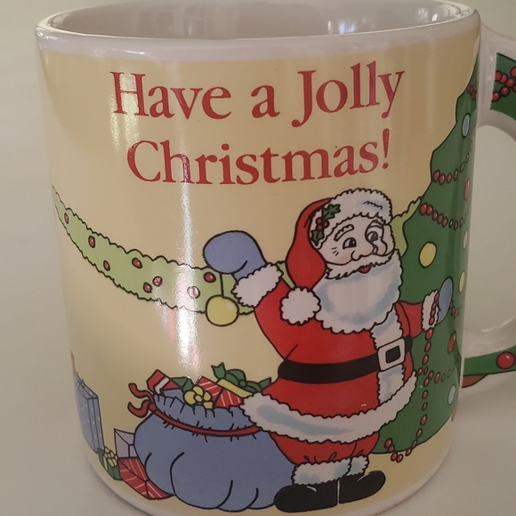 Russ "Have A Jolly Christmas" Santa, Tree and Elf Holiday Coffee or Tea Mug - Picture 8 of 10